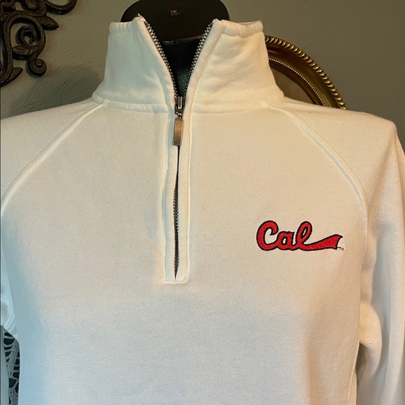 Jansport White Half-Zip Sweatshirt with Red 'Cal' Logo - Picture 2 of 6